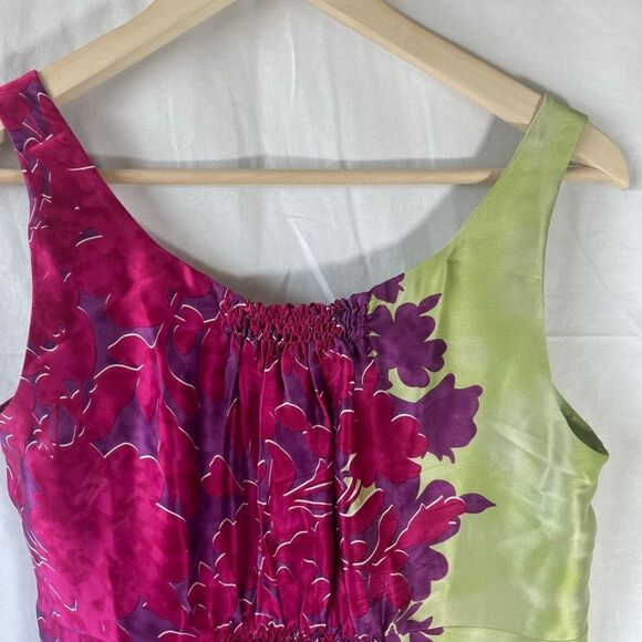 CAbi Cosmo 100% Silk Floral Sleeveless Tunic Top Sz S - Picture 4 of 9